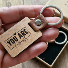 Load image into Gallery viewer, Wood Keychain, Wooden keyring ,Engraved Keychain, (Copy) Rokkigifts
