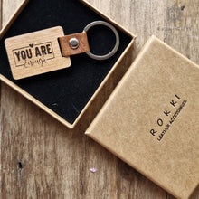 Load image into Gallery viewer, Wood Keychain, Wooden keyring ,Engraved Keychain, (Copy) Rokkigifts
